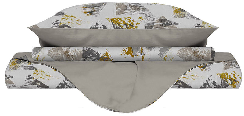 Copripiumino con Federe Stampato in Microfibra Urban Giallo Varie Misure