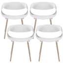 Set 4 Sedie 62x54x74 cm in Polipropilene Diletta Bianco