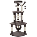 Albero Tiragraffi per Gatti a 3 Livelli con Piattaforme Scale Crema marrone 48x48x121 cm 