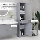 Mobile a Colonna da Bagno 40x27x171,5cm in MDF Grigio  