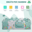 Box Recinto Attività per Bambini 154x154x62 cm in Plastica Verde