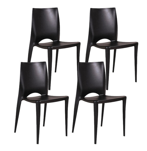 sconto Lot de 4 chaises 41x44xH84 cm en polypropylène Denise Noir