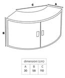 Mobiletto SPA con Ante per Vasca Idromassaggio Quadrate 110x30x58 cm Grigio