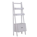 Libreria Scaffale a Scala con Mensole in Legno Bianco 65x40x180 cm 