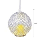 Set 6 Palle di Natale da Appendere Ø 10 cm in Vetro e Plastica