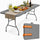 Tavolo Pieghevole da Esterno 180x74x74 cm con Piano in HDPE Effetto Polyrattan a Valigia Grigio