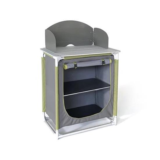 online Support de réchaud de camping pliant 2 étagères en aluminium et polyester avec écran Taddei 75