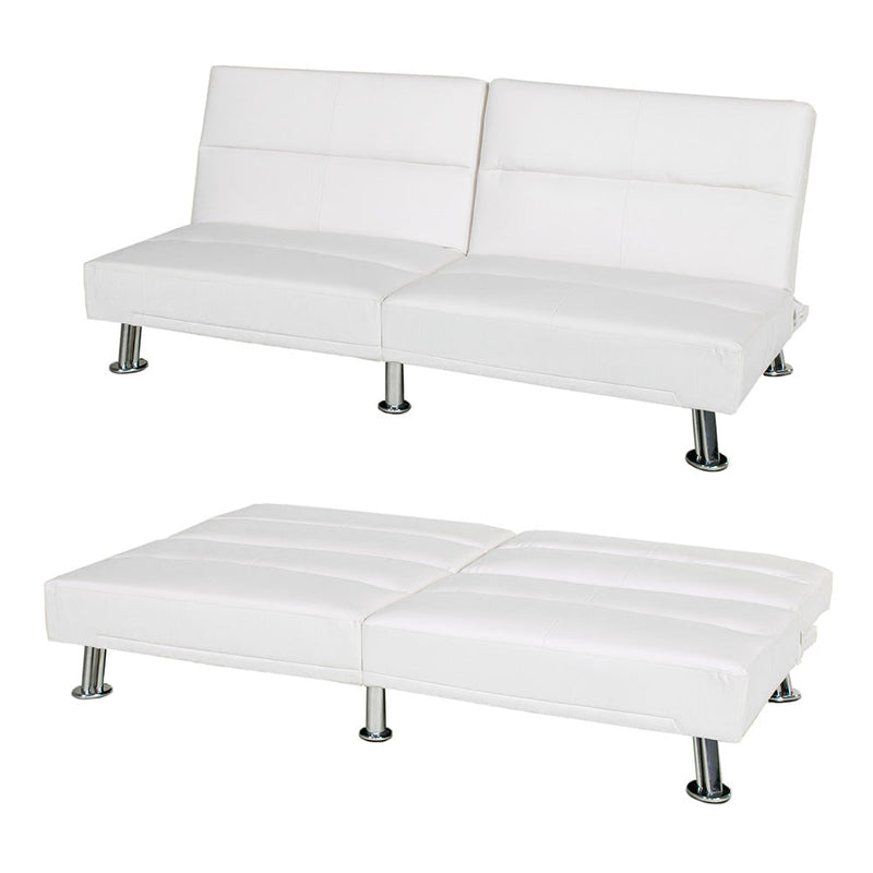 Divano Letto Prontoletto Alba Rivestimento in Similpelle Bianco