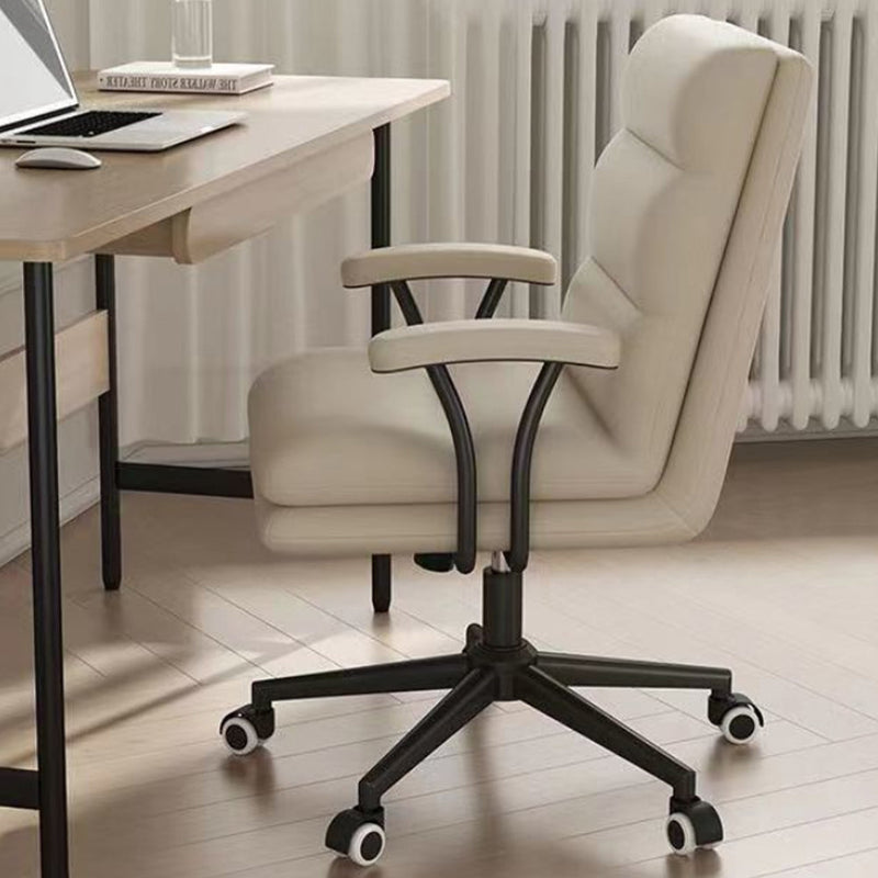 Sedia Poltrona da Ufficio Presidenziale Altezza Regolabile Beige