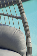 Dondolo Pensile da Giardino 100x103x196 cm in Alluminio e Corda Grigio Chiaro