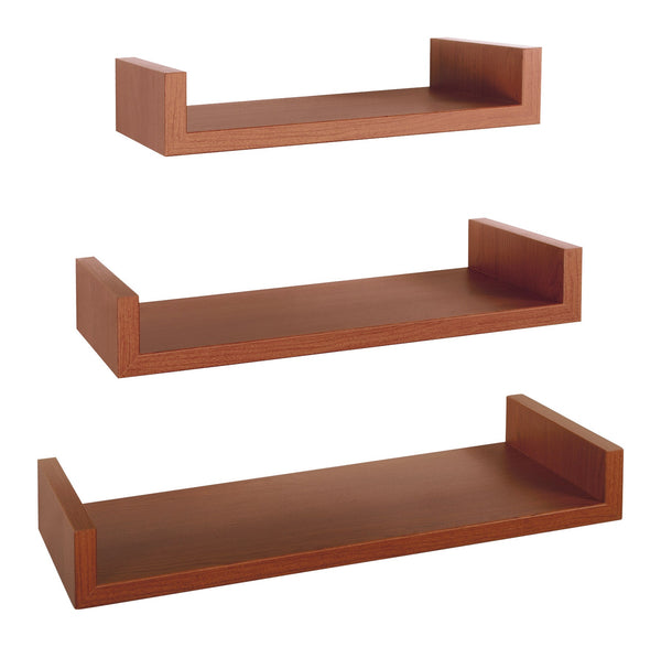 online Set 3 Mensole da Parete 60-50-40x23,7x8 cm in Fibra di Legno Calamita Maxi Ciliegio