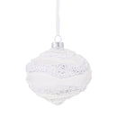 Set 4 Cipolla con Glitter Ø10 cm Bianco/Glitter