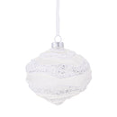 Set 4 Cipolla con Glitter Ø10 cm Bianco/Glitter