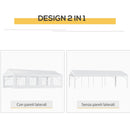 Tendostruttura 8x4x2.8m in acciaio 8 Finestre Bianco 