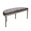 Panca Margi in Velluto Taupe 125x45x48 h cm in Legno Marrone