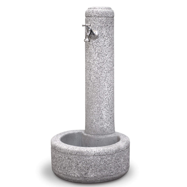 sconto Fontana da Giardino Senza Rubinetto in Cemento Granulato di Marmo Collegno Bianco/Nero