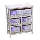 Cassettiera in Legno 5 Cassetti 50x25H59cm Lavanda
