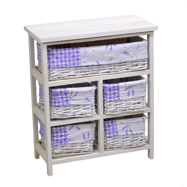 Commode en Bois 5 Tiroirs 50x25H59cm Adami Lavande prezzo