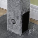 Albero Tiragraffi per Gatti 59,5x39x79 cm 2 Palline Giocattolo e Spazzola in Legno Iuta e Peluche Grigio  