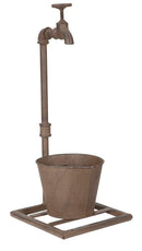 Vasetto Industry Singolo 19x15x48 cm in Ferro Marrone