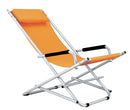 Sedia Sdraio Pieghevole in Acciaio Tessuto Texilene Arancione
