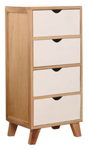 Cassettiera 4 Cassetti in Legno 36x29,5x78 cm Nordica Bianco