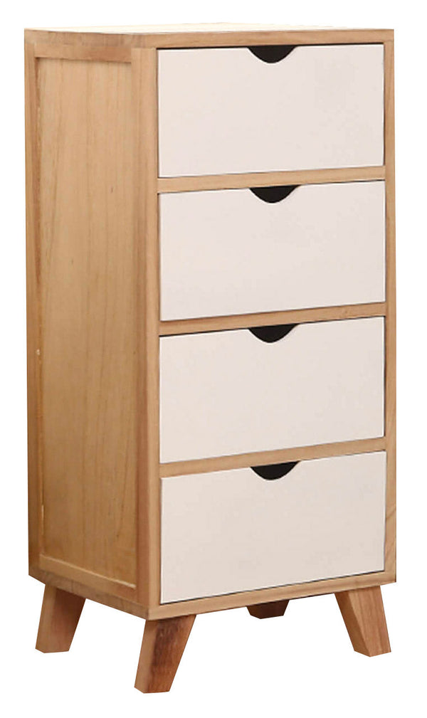 prezzo Commode 4 Tiroirs en Bois 36x29,5x78 cm Nordica Blanc