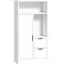 Mobile Bagno Slim 50x25x100 cm con Cassetti e Ripiani Aperti in Truciolato Bianco      