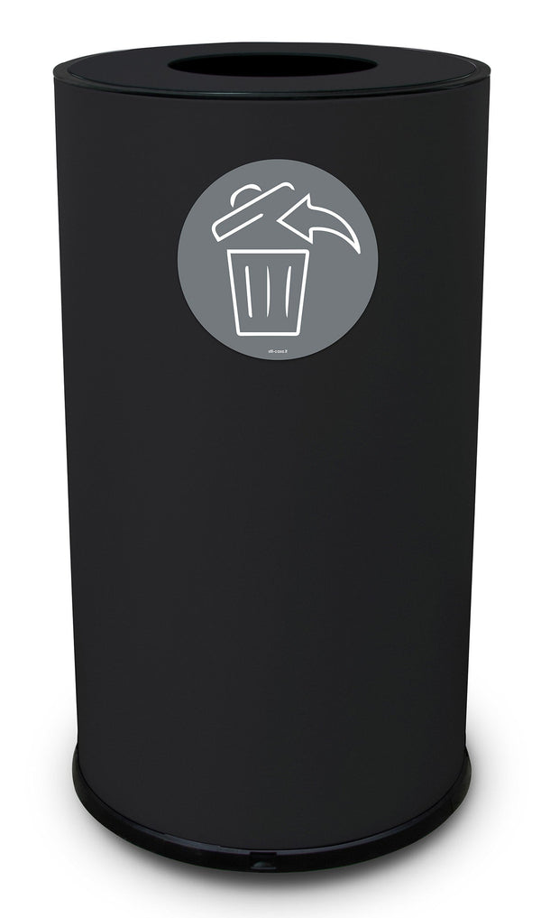 acquista Pattumiera Per Raccolta Differenziata Ø 35x50 cm In Acciaio Verniciato 1 Scomparto Nero