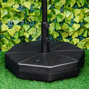 Base per Ombrellone Ø60 cm Riempibile con Acqua e Sabbia 28-40 kg per Pali da Ø3,8 e Ø4,8 cm in Plastica Nero 
