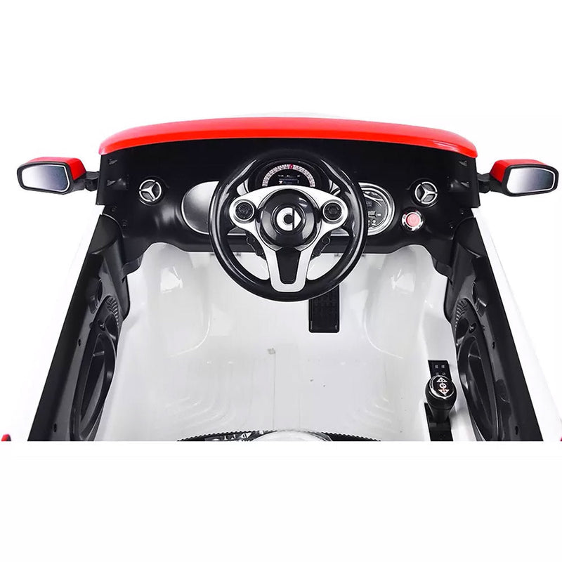 Macchina Elettrica per Bambini 12V Smart Fortwo Cabrio Bianca