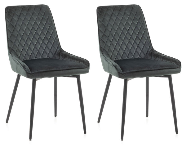 online Lot de 2 Chaises 46,5x48x84,5 cm en Velours Vert