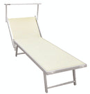 Lettino Prendisole da Giardino in Alluminio con Tettuccio Soriani Riccione Avorio