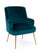 Fauteuil Clelia en tissu effet velours vert pétrole