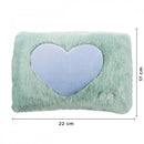 Borsa Acqua Calda Elettrica Ricaricabile Scaldamani Cuore a Peluche Verde