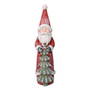 Pupazzo Babbo Natale in Resina con Led con albero rosso cm 18x19xh66