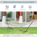 Supporto Struttura Portante per Amaca Regolabile Max 150 Kg Nero 308-380x108x120 cm 