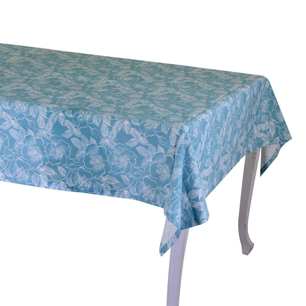 acquista Tovaglia Rettangolare 140x240 cm in Cotone 180 GSM Tessuto Wild Rose Blu Petrolio
