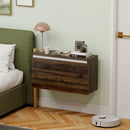 Comodino Sospeso 80x30x45 cm con Cassetto Senza Maniglie Noce   