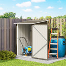 Casetta da Giardino Porta Attrezzi 100x104x160 cm con Porta in Acciaio Galvanizzato Marrone e Bianco      