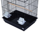 Voliera per Uccelli in Ferro con Vassoio nero 47.5x36x91 cm 