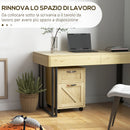 Cassettiera Portadocumenti da Ufficio 39x42x56 cm in Truciolato Legno Naturale