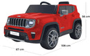 Macchina Elettrica per Bambini 12V con Licenza Jeep Renegade Rossa
