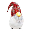 Gnomo di Natale H65 cm con Luce Bianco con Cappello Scozzese