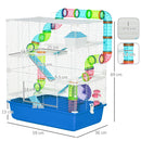 Gabbia per Criceti e Roditori 59x36x69 cm con Accessori Blu  