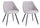 Lot de 2 Chaises 51x44x77 cm en Simili Cuir Gris Chiné
