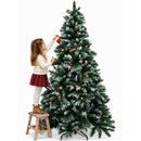 Albero di Natale Innevato Tirolese 240 cm Foltissimo con Pigne Bianco      