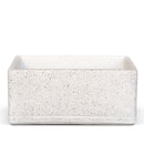 Lavello da Giardino Senza Rubinetto 45x30x20 cm in Cemento e Granulati di Marmo Rodi-TZ Bianco Terrazzo   