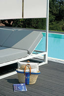 Lettino a Baldacchino da Esterno in Alluminio 195x195x200cm Vorghini Canopy Crema