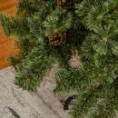 Albero di Natale Artificiale H180 cm 450 Rami con Pigne Decorative e Base in Metallo Verde